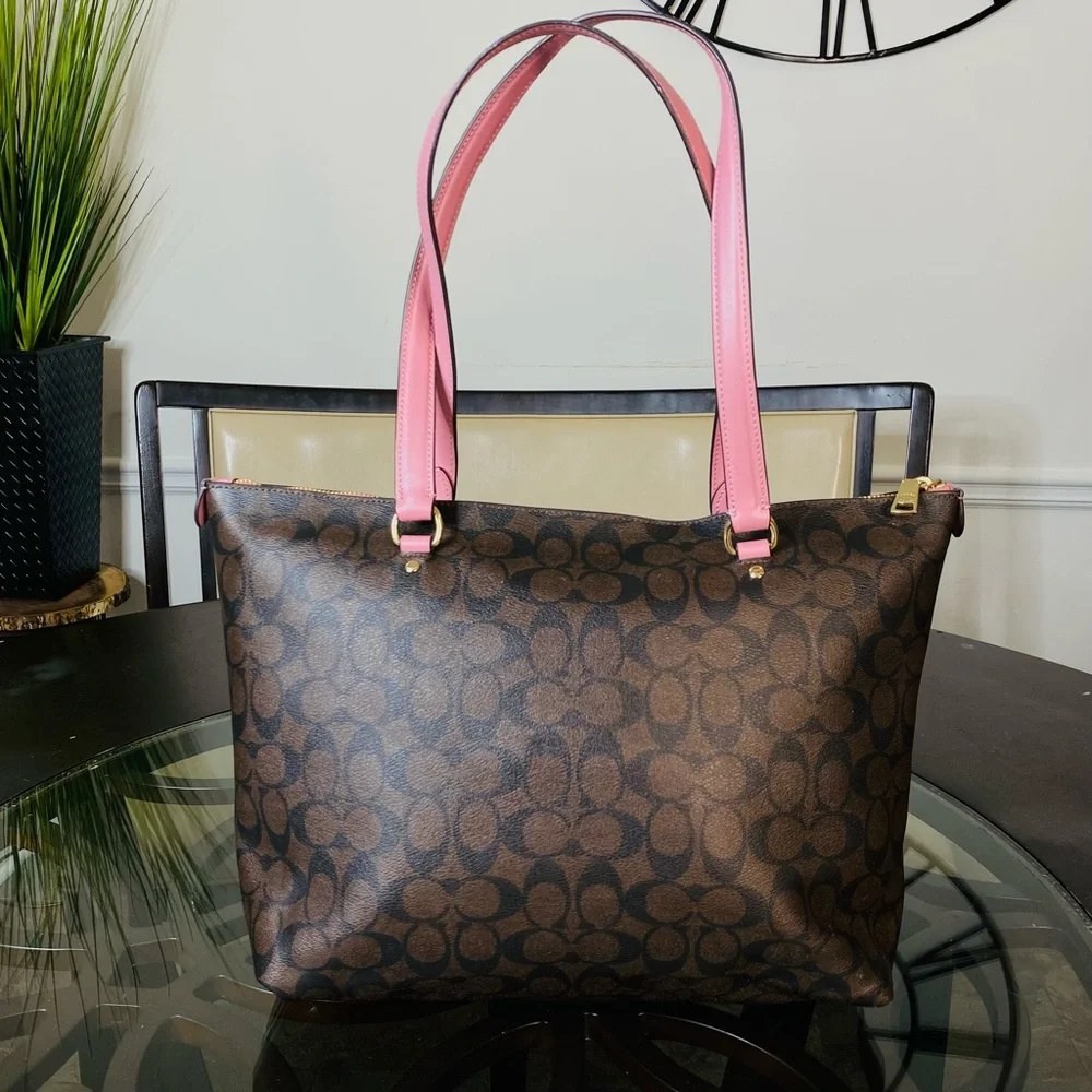 Coach Gallery Tote in Signature Canvas Large Size Brown Bag Women 79609 - Picture 7 of 16